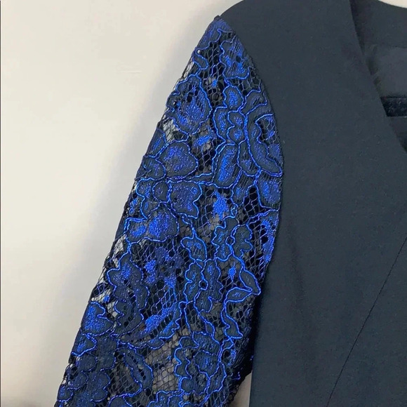 NWT 4C black and blue long sleeve dress sz 2 - Picture 3 of 7